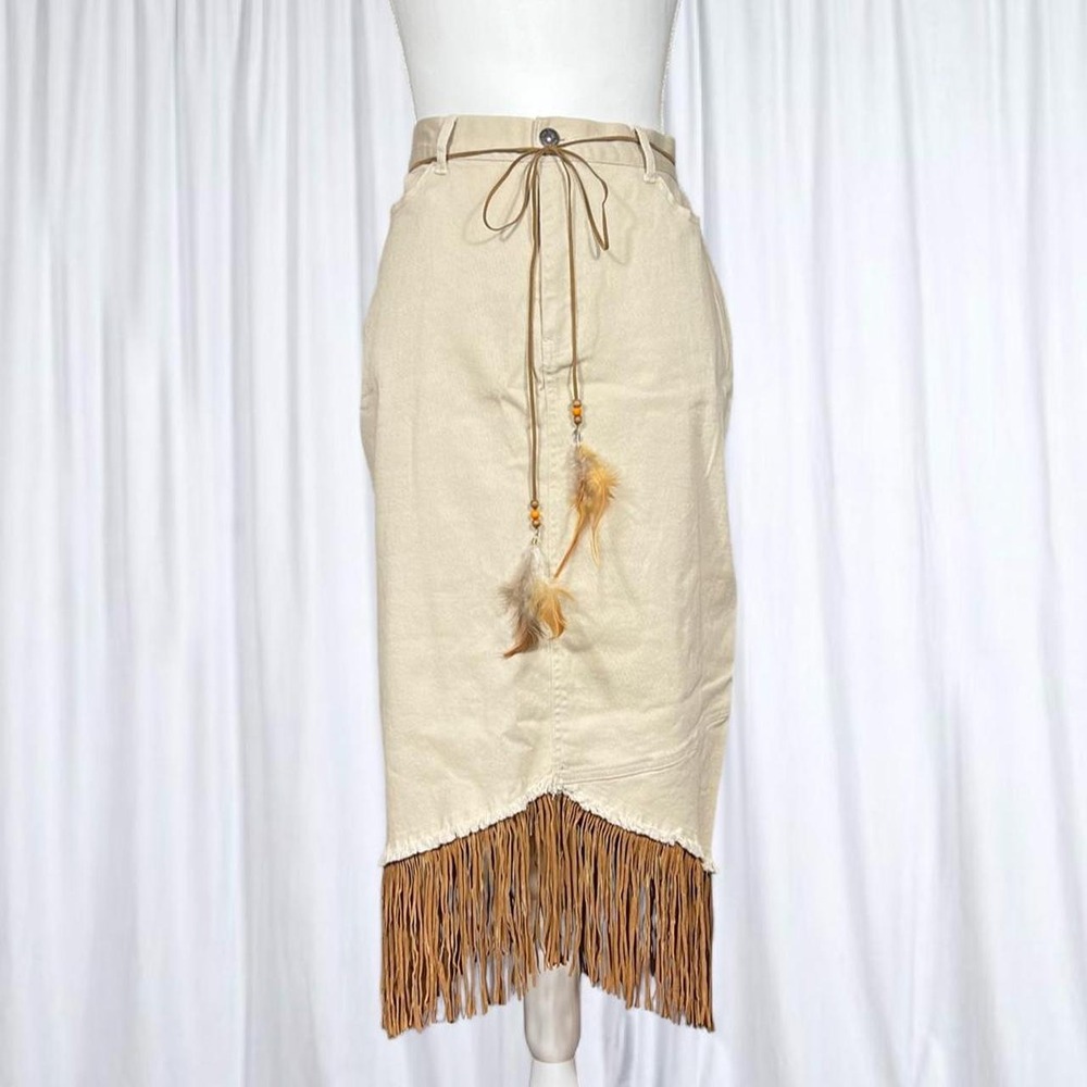 Y2K Me & You Western High Waisted Fringe Skirt